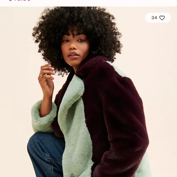 Jakke Katie Striped Coat - Mint Green and Burgundy - Picture 2 of 7